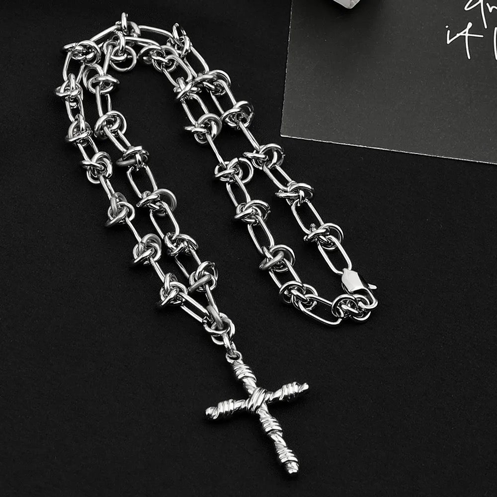 Rock Star Cross Necklace
