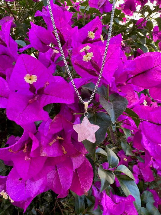 Rose Quartz star Necklace