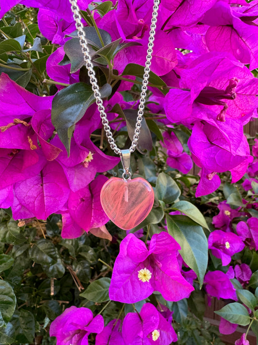 Roze Quartz Heart Necklace